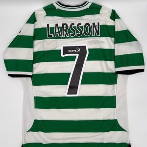 Larsson #7 Celtic FC 1999/2000 Home ORIGINAL Umbro VTG Rare Soccer Jersey (M)